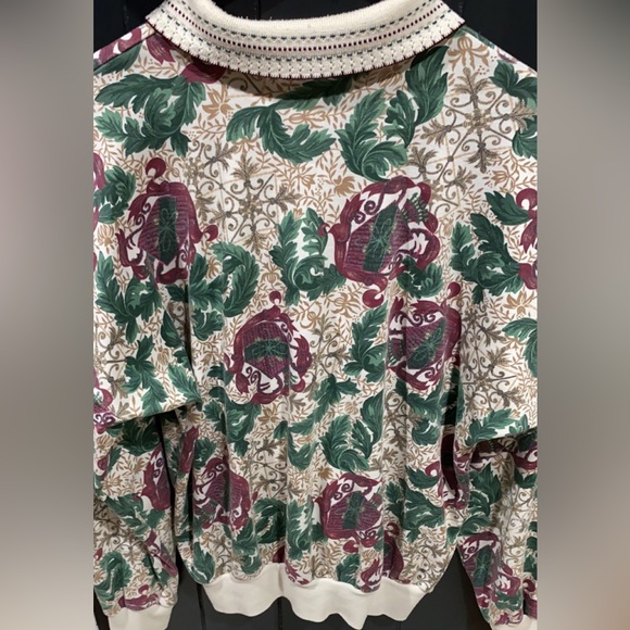 Vintage Christmas Print Season Ticket Quarter Button Up Sweater - Picture 6 of 8